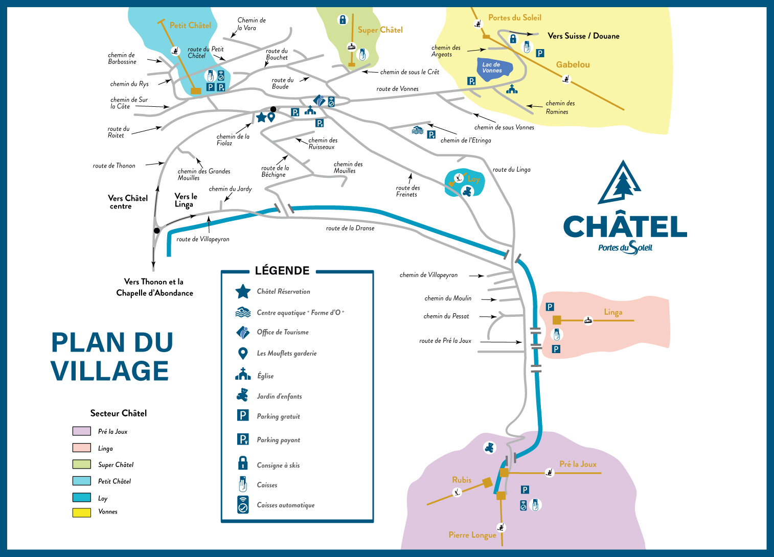 Plan du village de Châtel