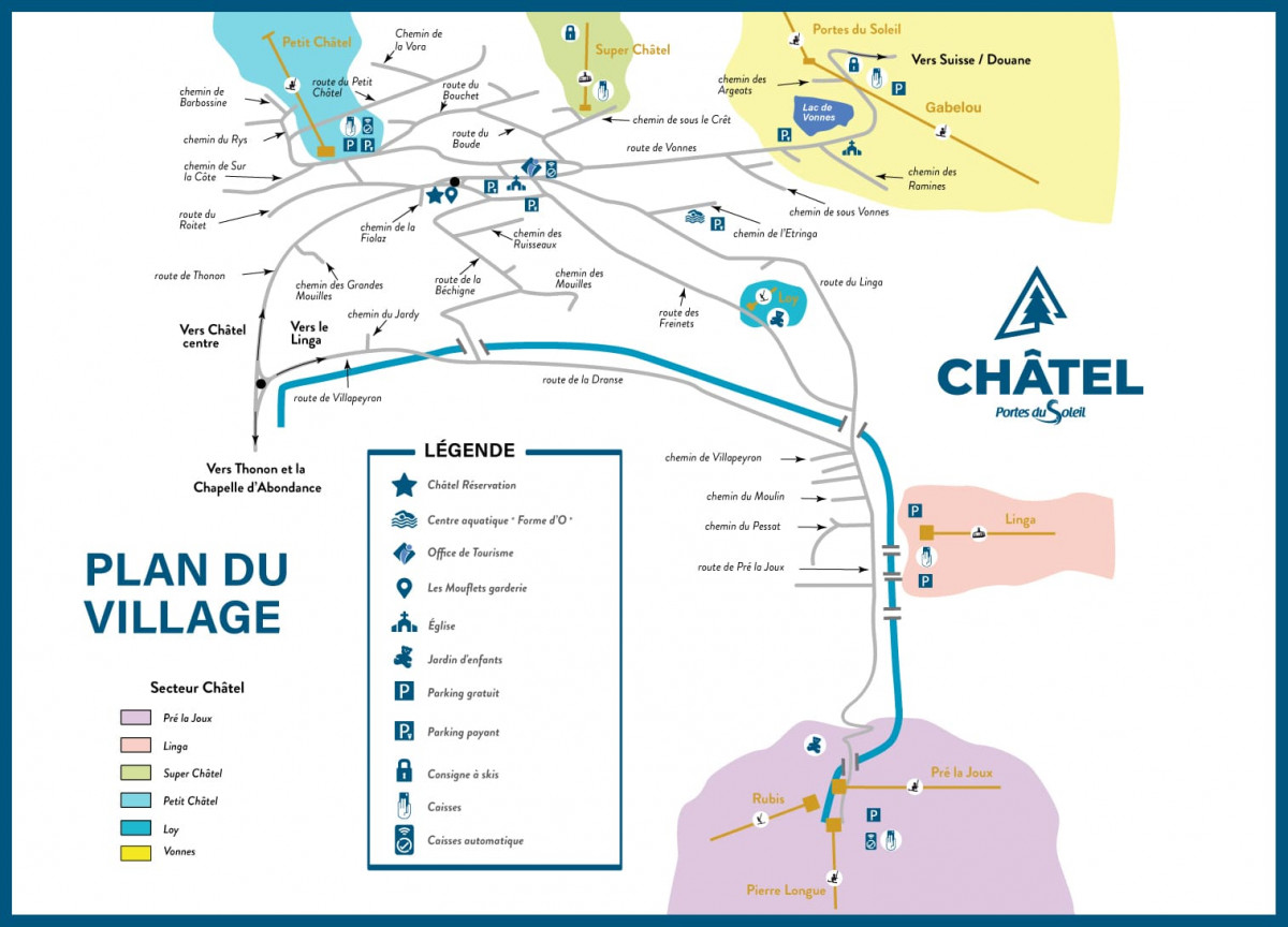 Plan du village de Châtel 2024