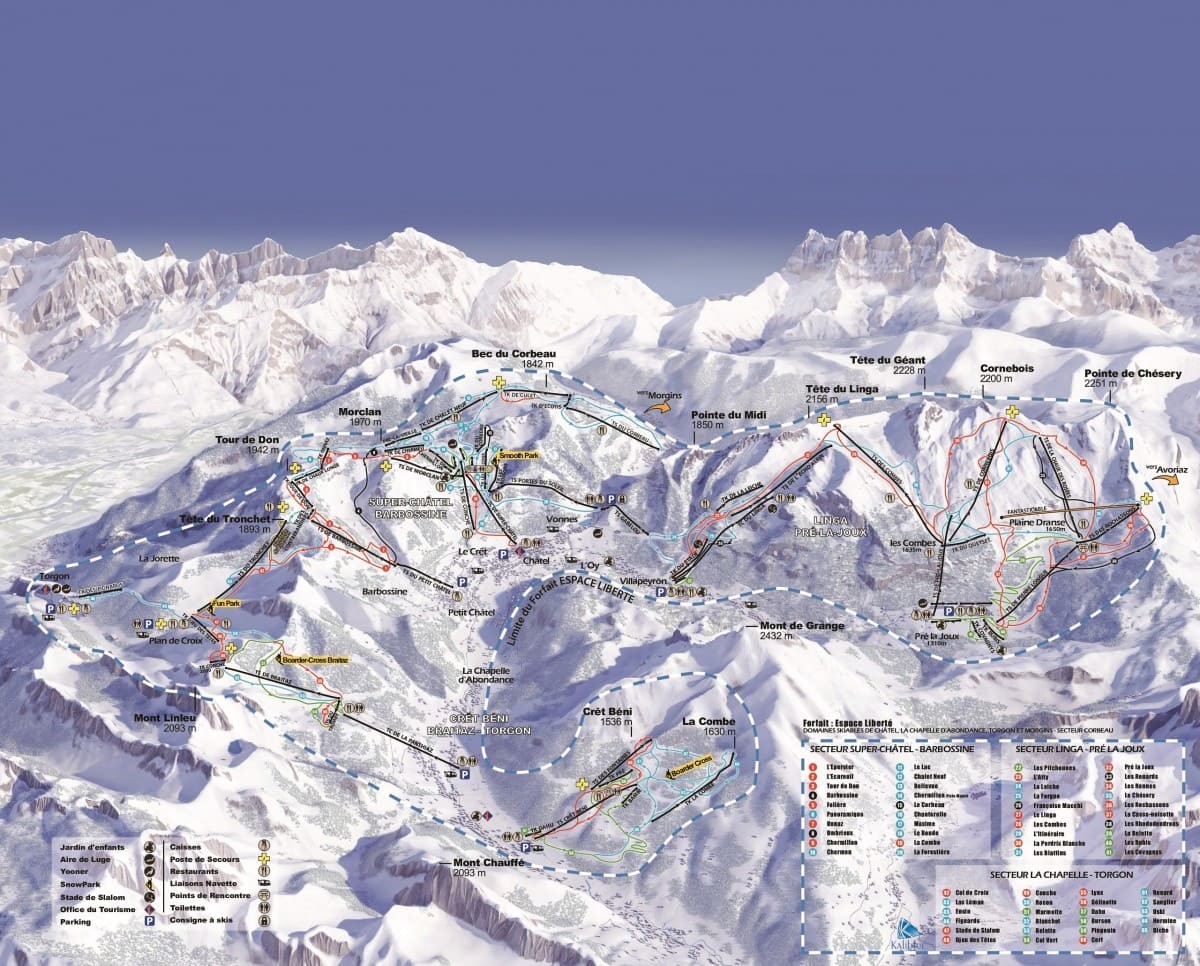 Visualiser plan des pistes Châtel Espace Liberté