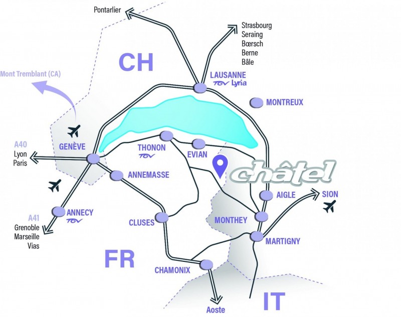 Plan d'accès à Châtel