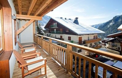 Châtel - Résidence Prestige Odalys Les Fermes de Châtel : Terrasse d'un logement