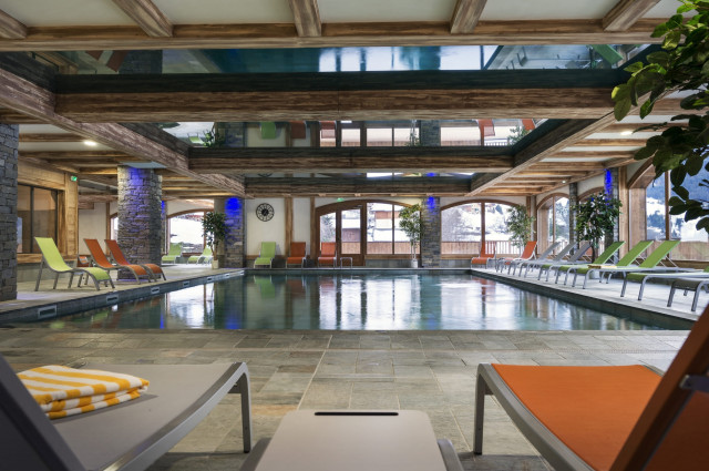 Swimming area of the Chalets d'Angèle CGH residence with Chatel Reservation