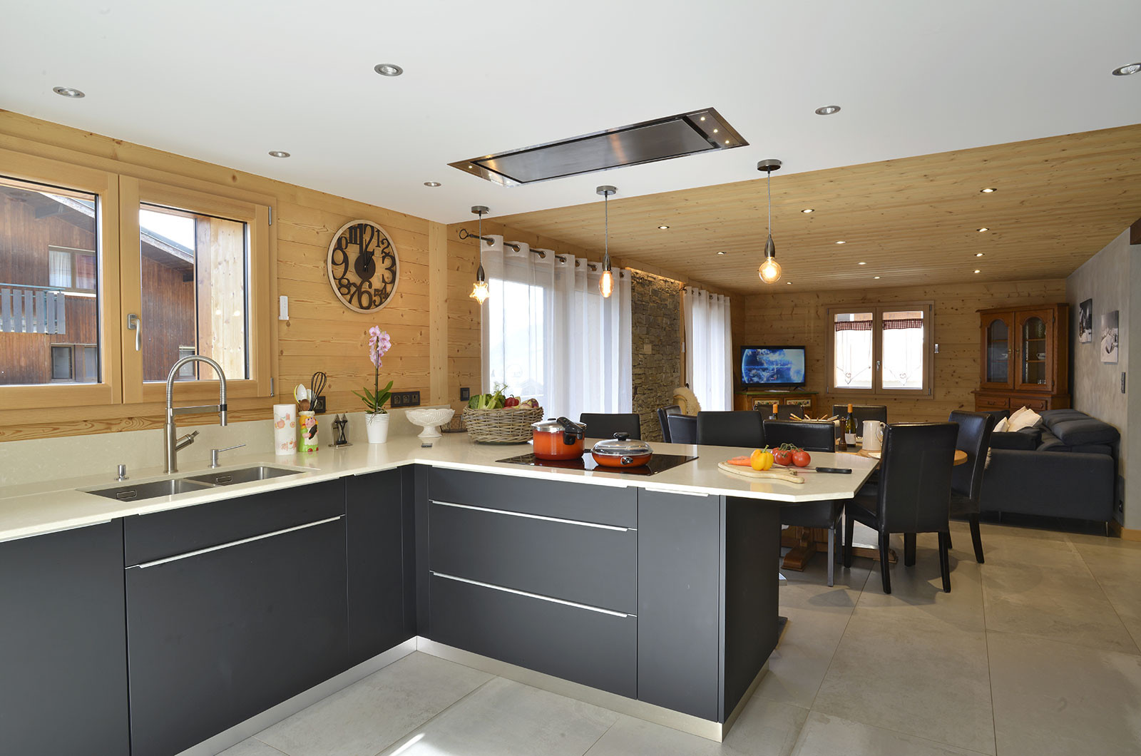 Apartment 8 persons, petitflo, kitchen, châtel winter