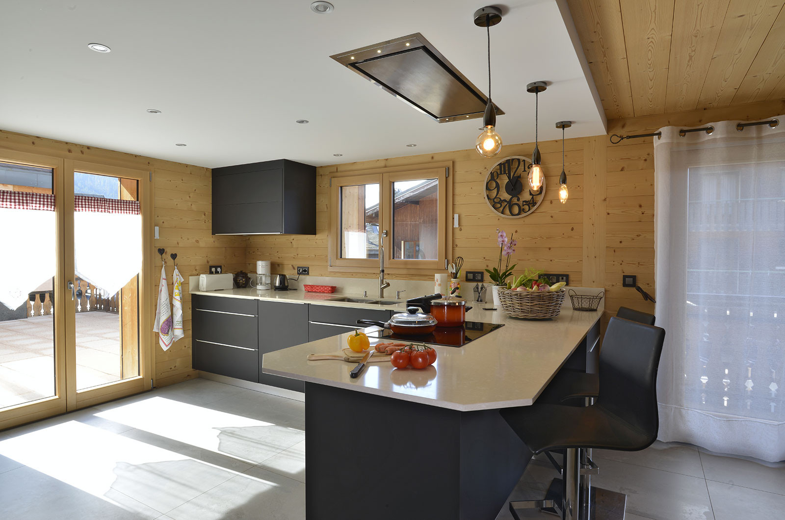 Apartment 8 persons, petitflo, kitchen, châtel portes du soleil
