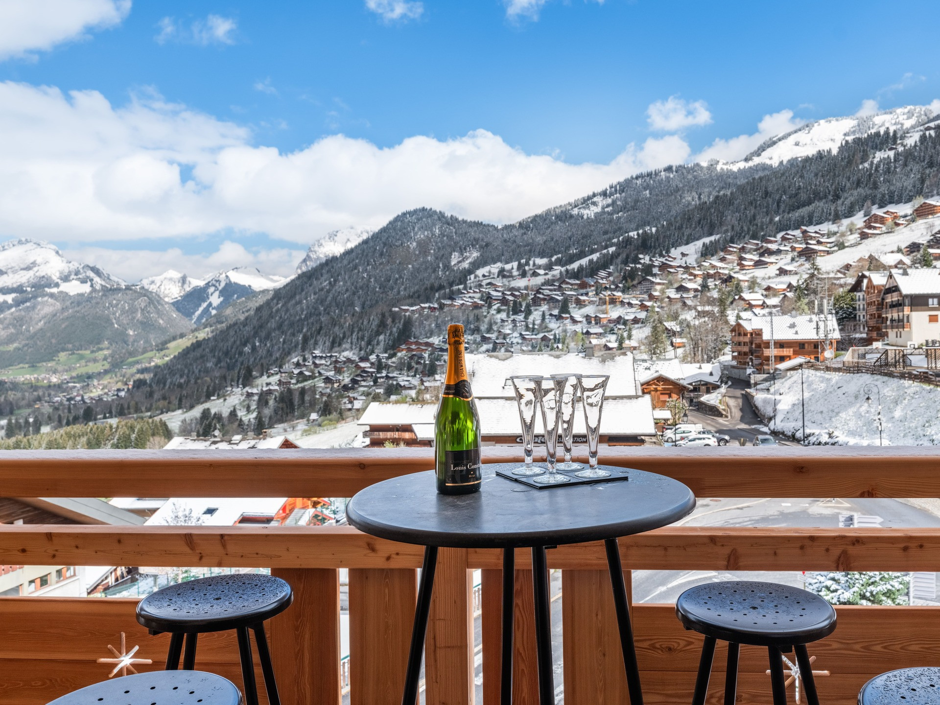 Apartment Attique, Residence Lioutane, Balcony view, Snow-covered pine tree 74390
