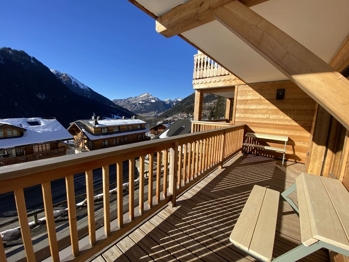 Holiday apartment A205 in residence Les Perles de Savoie, Châtel, patio