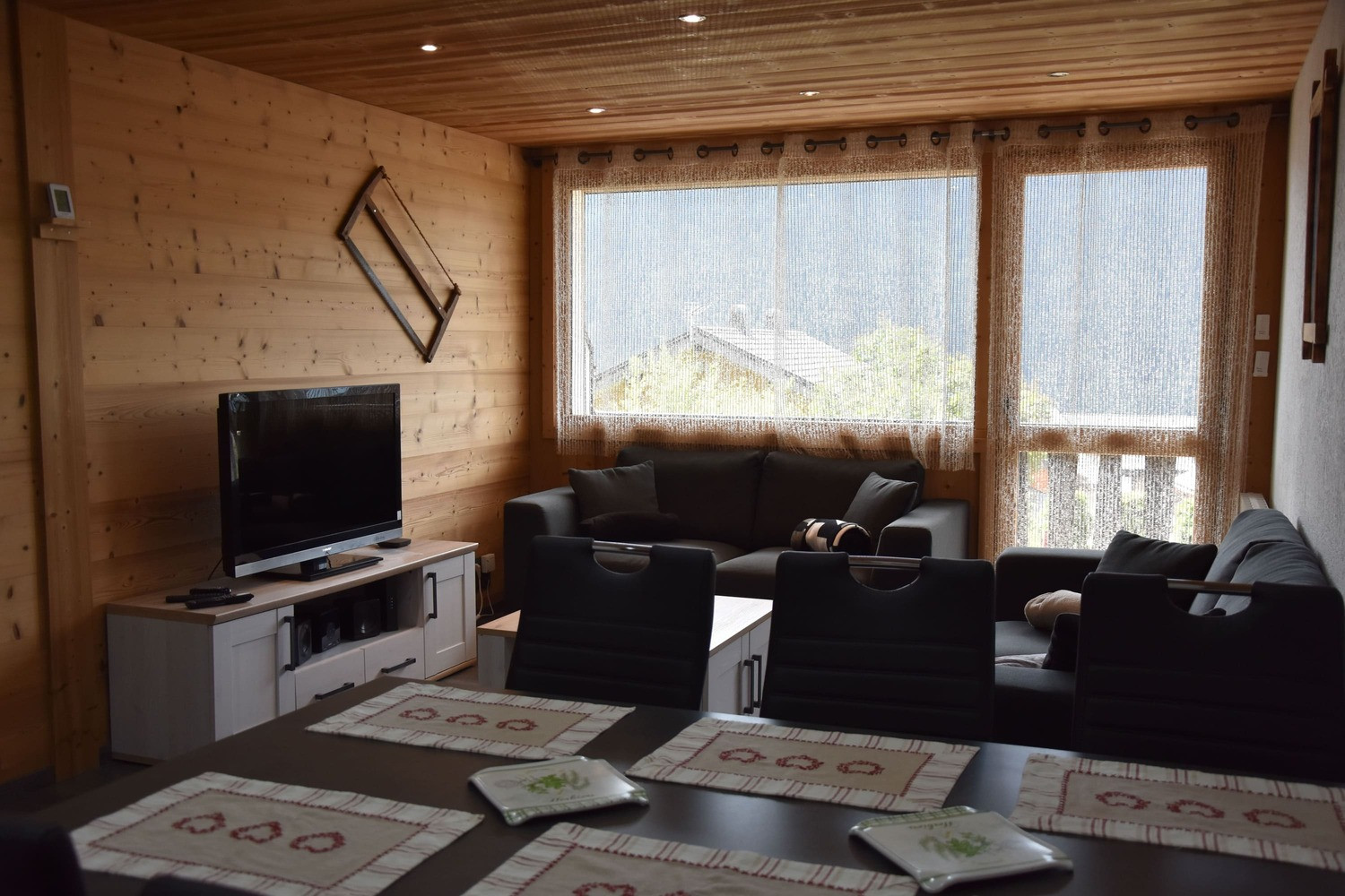 Appartement Les Rhododenrons 108, salon, Châtel Haute-Savoie
