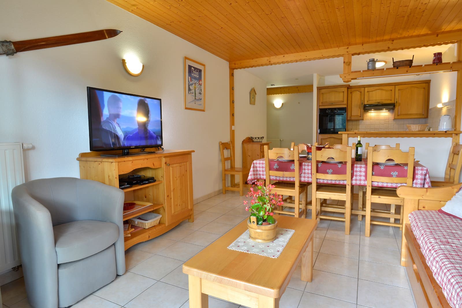 Apartment n°3 in residence The Blanchot, Living room, Châtel Northern Alps