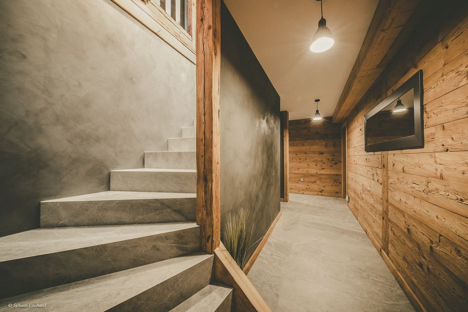 Chalet Bovard, Chalet Spencer, stairs, Châtel Tourism family ski snow sun mountain