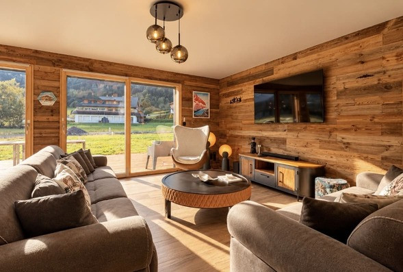 Chalet Chalentina, cozy living room, Châtel: family vacations, snow, skiing, mountains