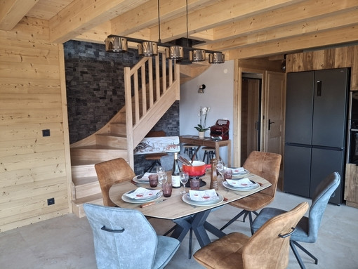 Chalet de la Fiolaz, Linving-room with dining-room and kitchen, Châtel Portes du Soleil