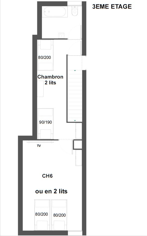 Chalet l'orée du lac, Châtel, plan étage 3