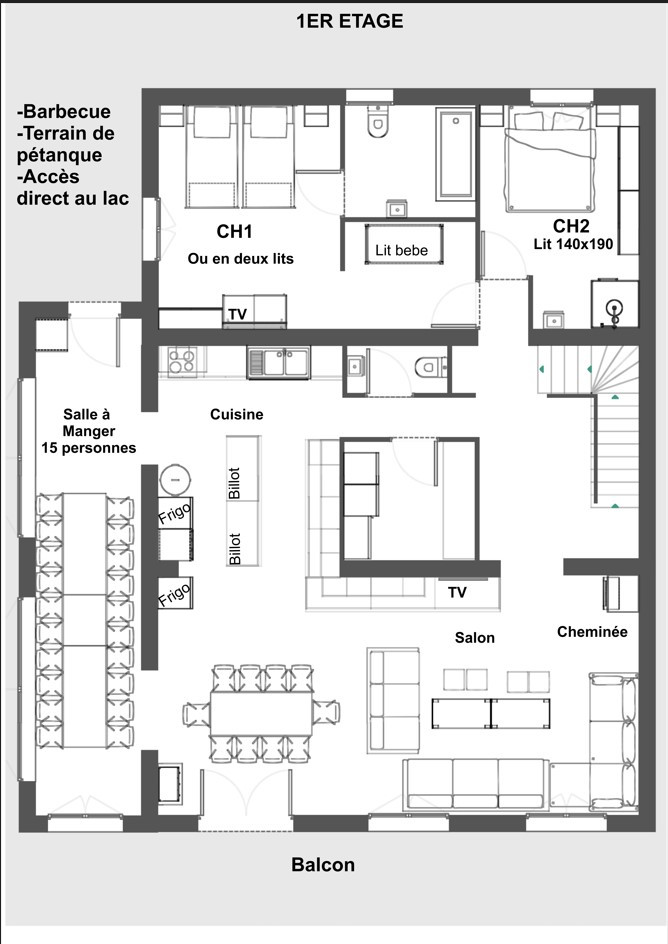 Chalet L'Orée du lac Chatel, 1st floor plan