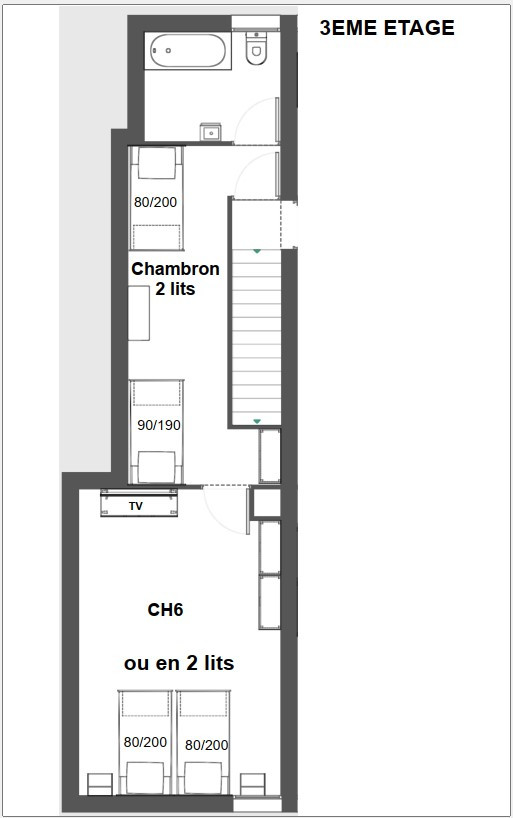 Chalet L'Orée du lac Chatel, 3rd floor plan