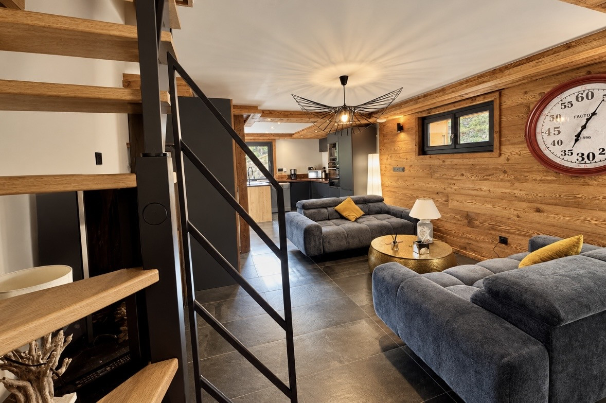Chalet La Plane, living room, Châtel, Les Portes du Soleil—skiing, snow, vacations