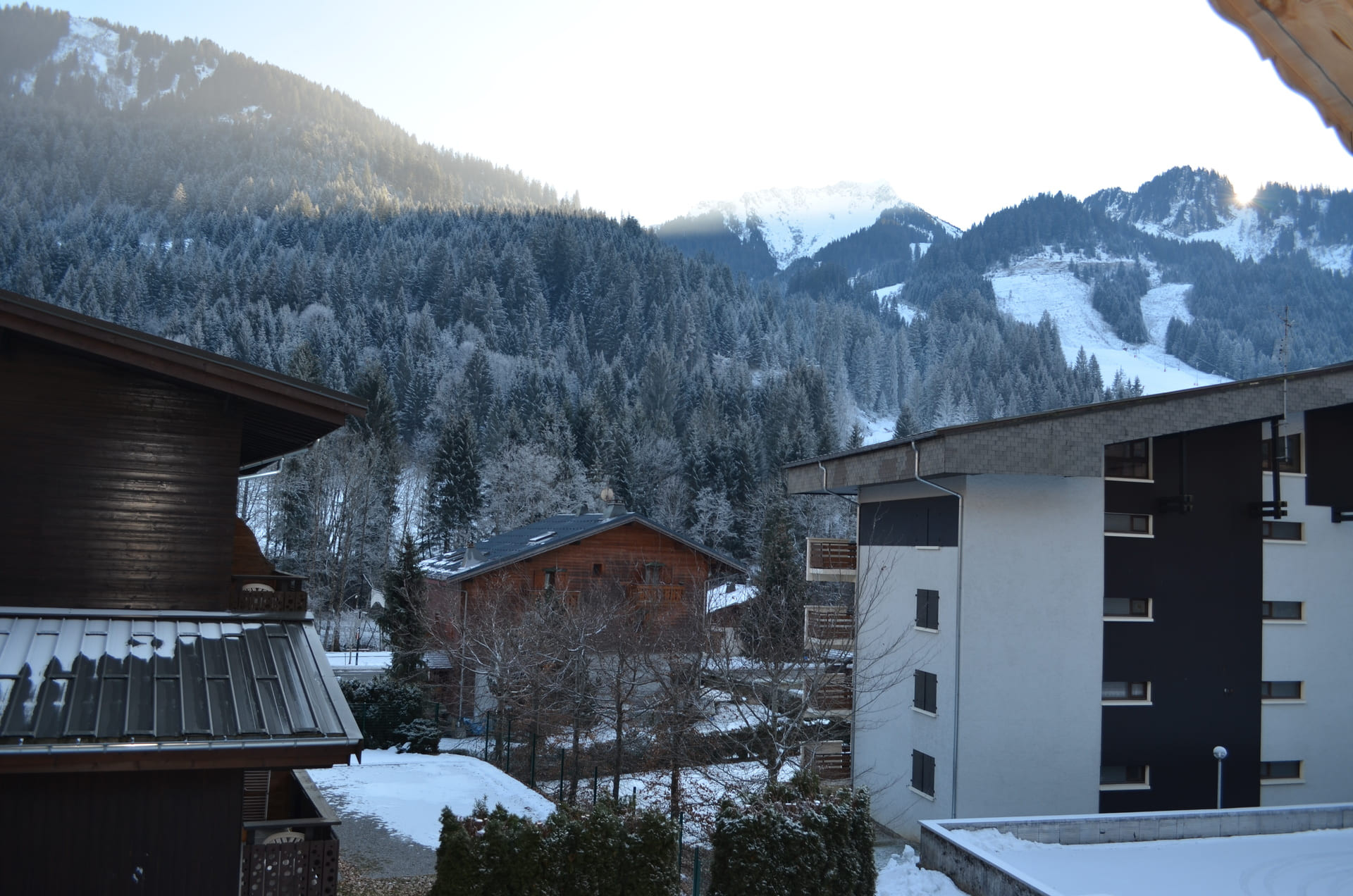 Chalet Le Ramoneur Savoyard, Vue du balcon, Châtel Raclette