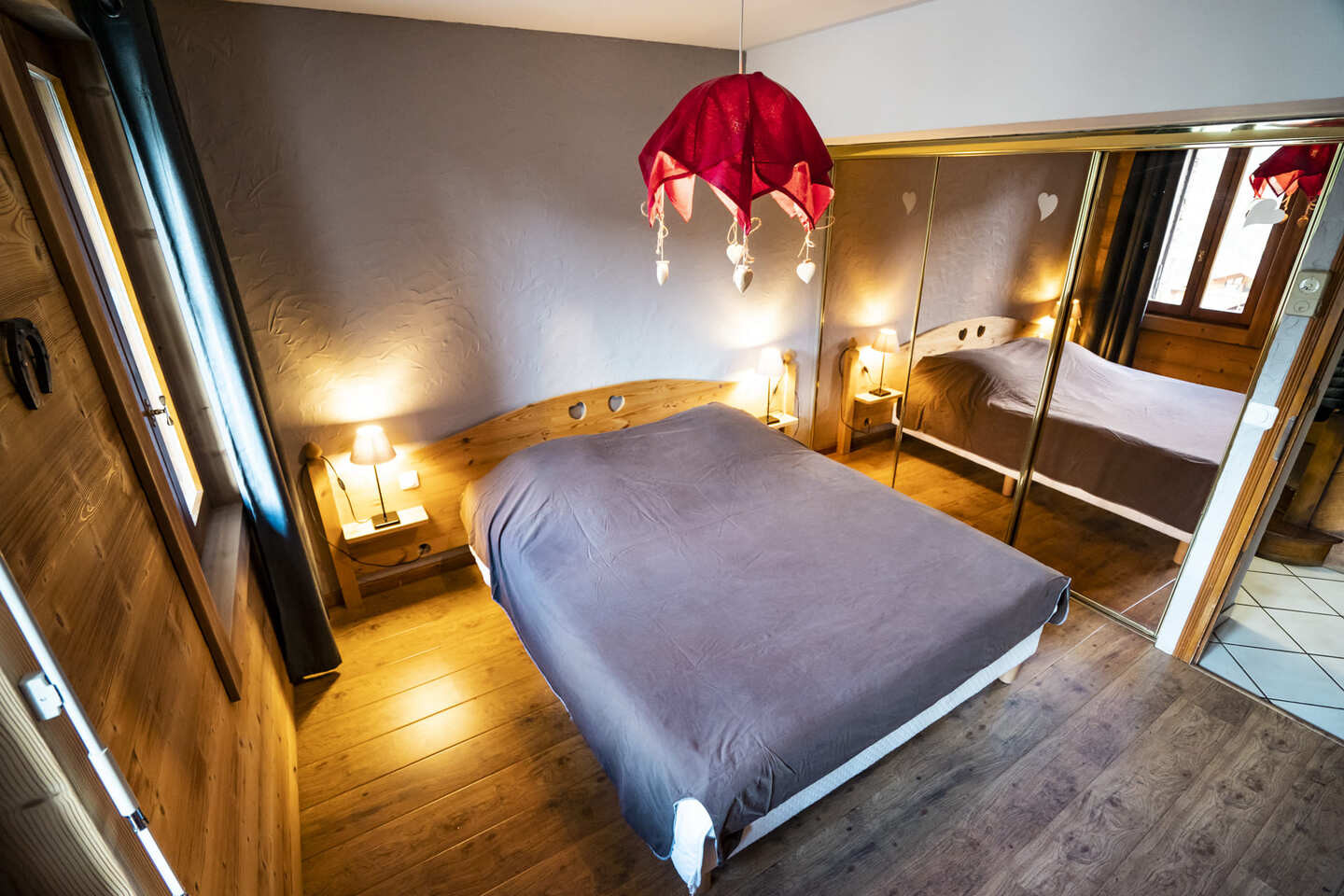 Chalet Lou Bochu, chambre lit double, Châtel hiver ski