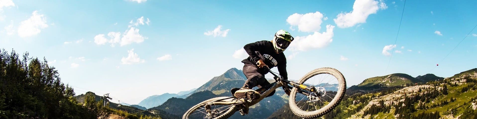 MTB rider in Chatel Bike Park during summer 2023