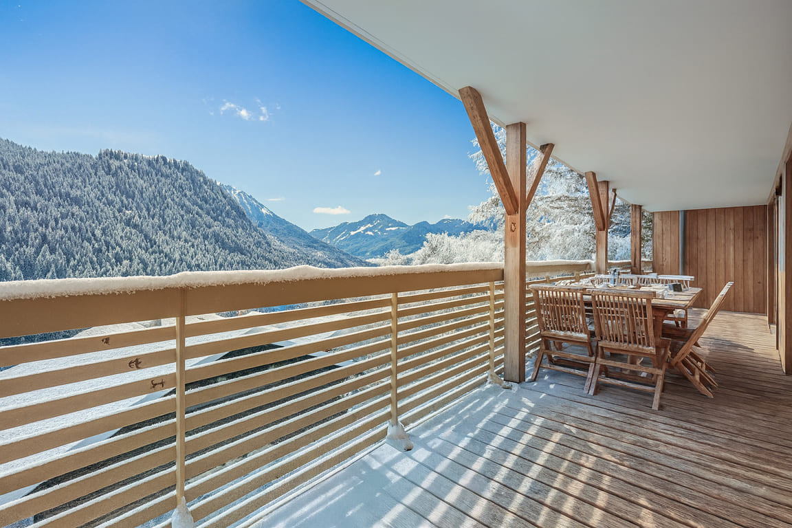 Residence 360, Apartment 16, Chatel, Balcony view, Holiday at high altitude