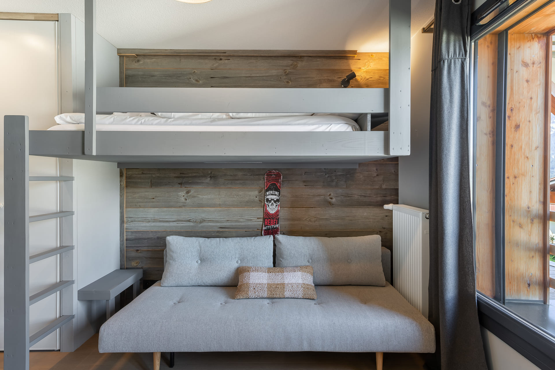 Residence 360, Apartment n°18, Bedroom with 1 single bunk bed + 1 sofa bed, Châtel
