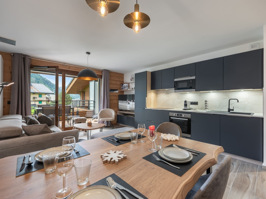 Apartment block Art Mony, Apartment 203, Chatel, Living room and kitchen, Ski resort Apartment block Art Mony, Apartment 203, Chatel, Living room and kitchen, Ski resort