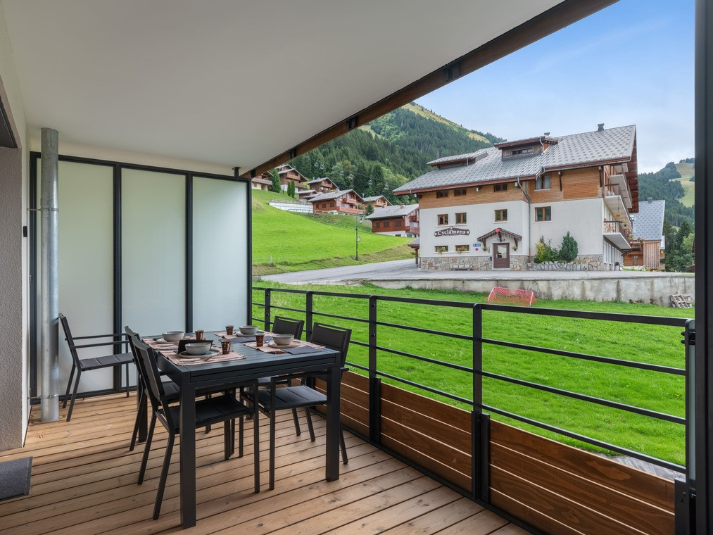 Résidence Art Mony, Appartement 203, Châtel, Terrasse été, Activités en famille Résidence Art Mony, Appartement 203, Châtel, Terrasse été, Activités en famille