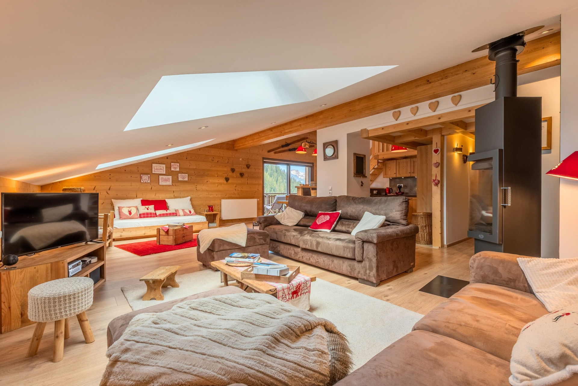 Chalets des Freinets Residence, Building C, Apartment 301, Living Room, Châtel, Abondance Valley