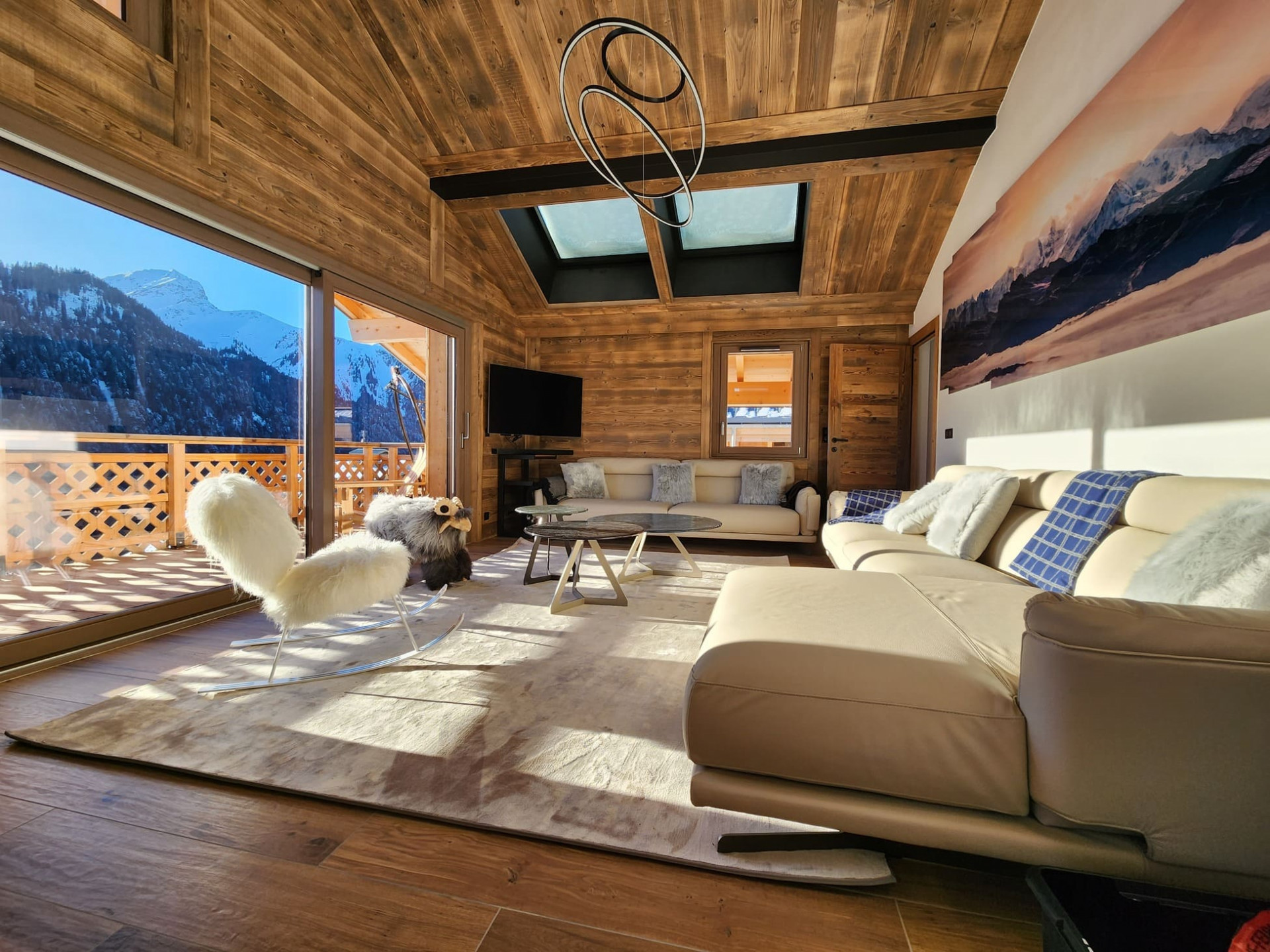 Résidence L'Alchimie, Apartment 21 A, Living room with valley view, Châtel