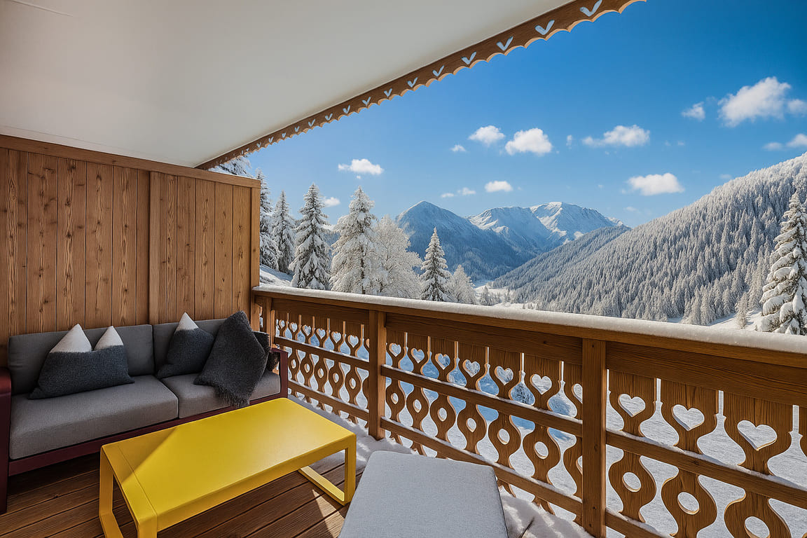 Residence l'Alchimie, Apartment 22B, Chatel, Balcony, Snow