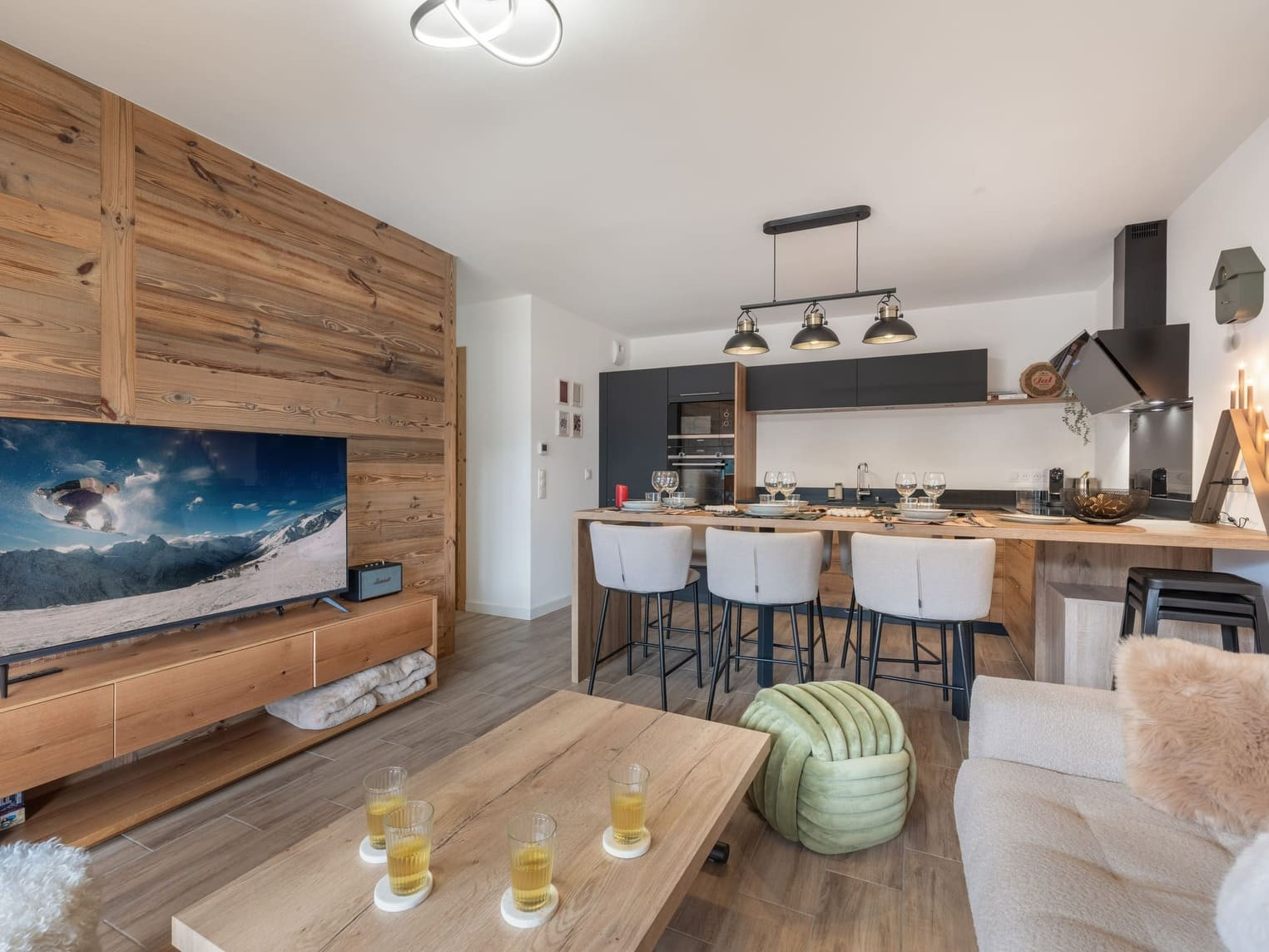Residence l'Alchimie, Apartment 22B, Chatel, Living room, Accommodation rental
