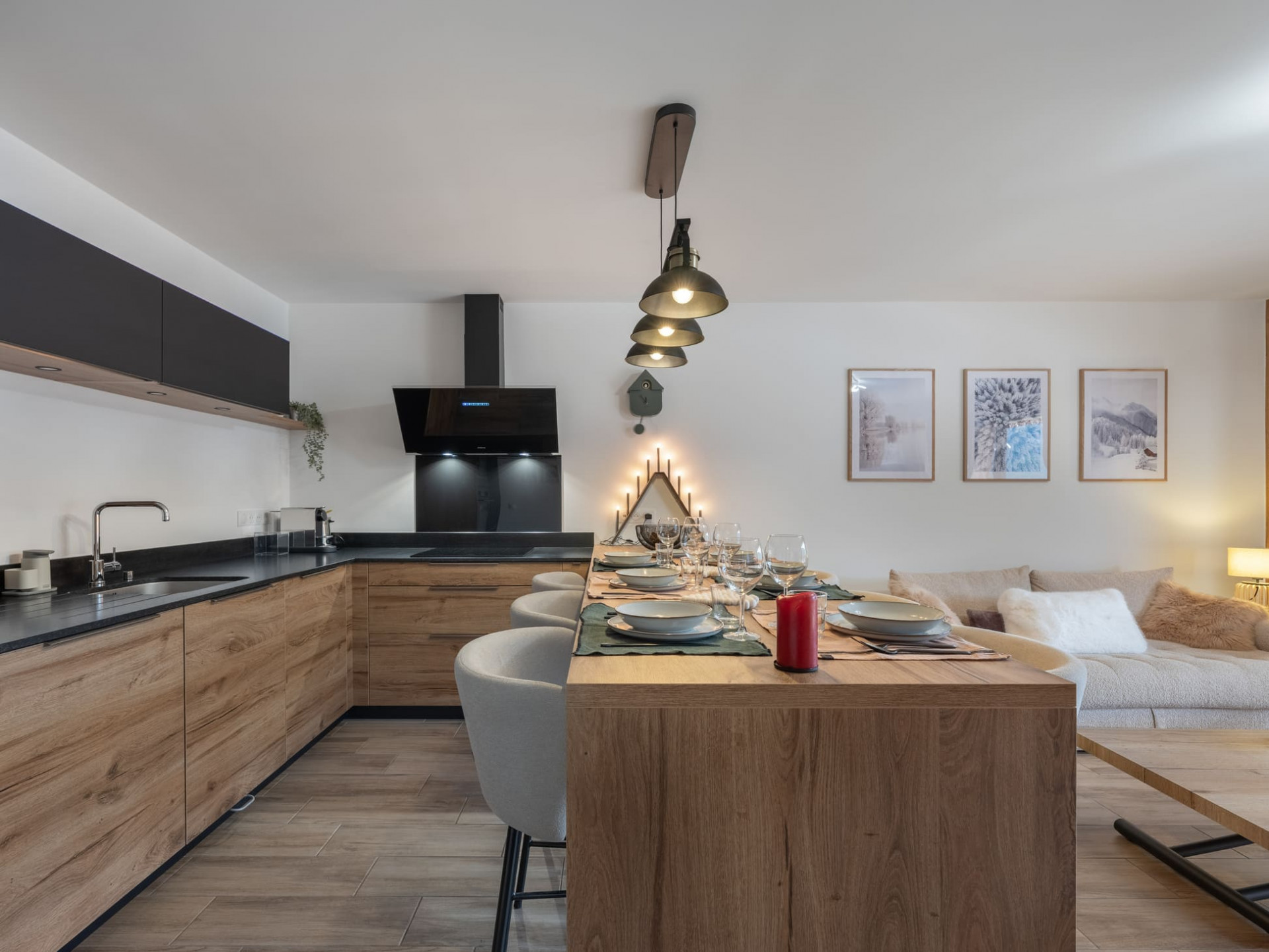 Residence l'Alchimie, Apartment 22B, Chatel, Living room, Mont de grange