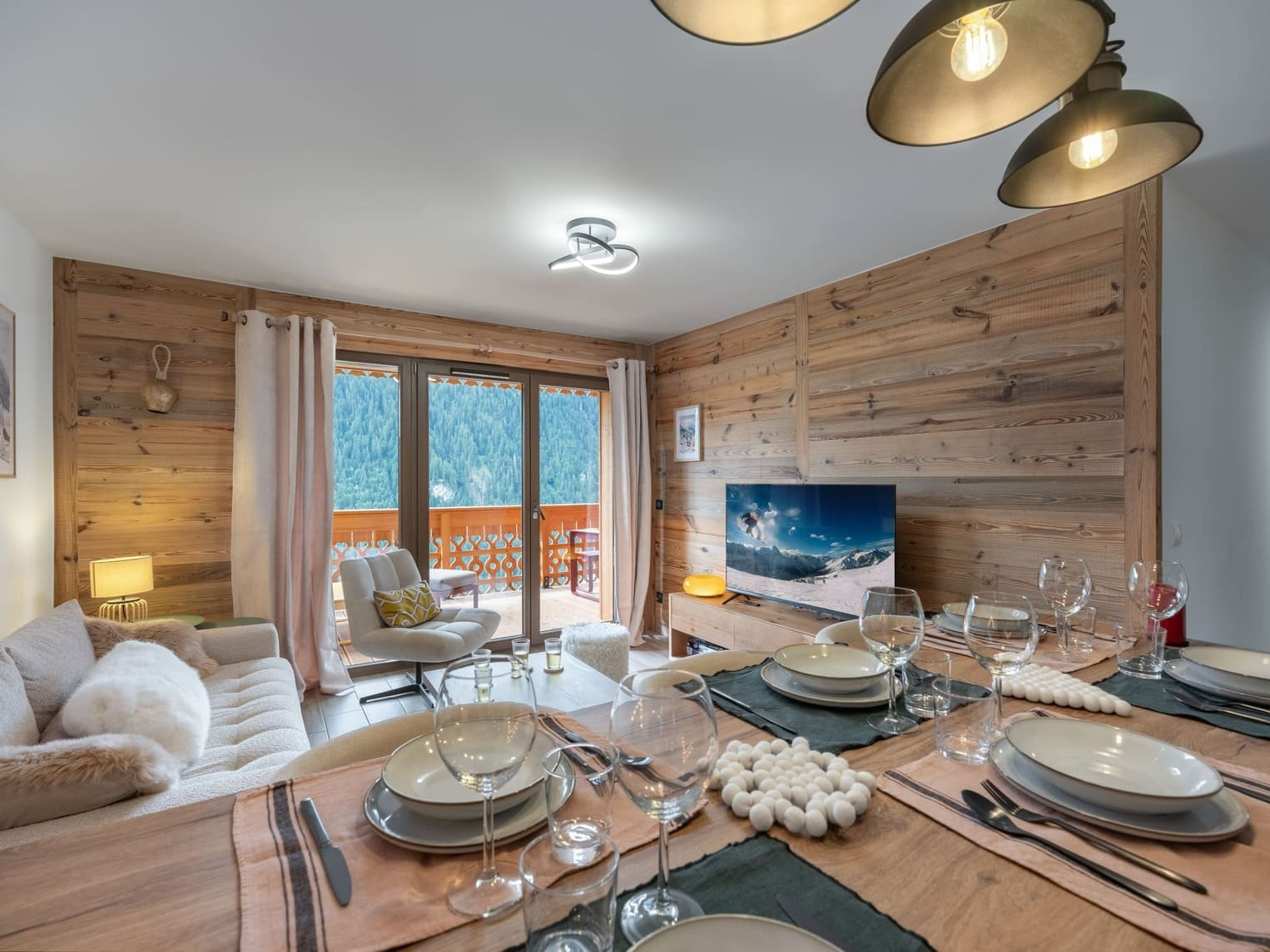 Residence l'Alchimie, Apartment 22B, Chatel, Living room, Portes du Soleil