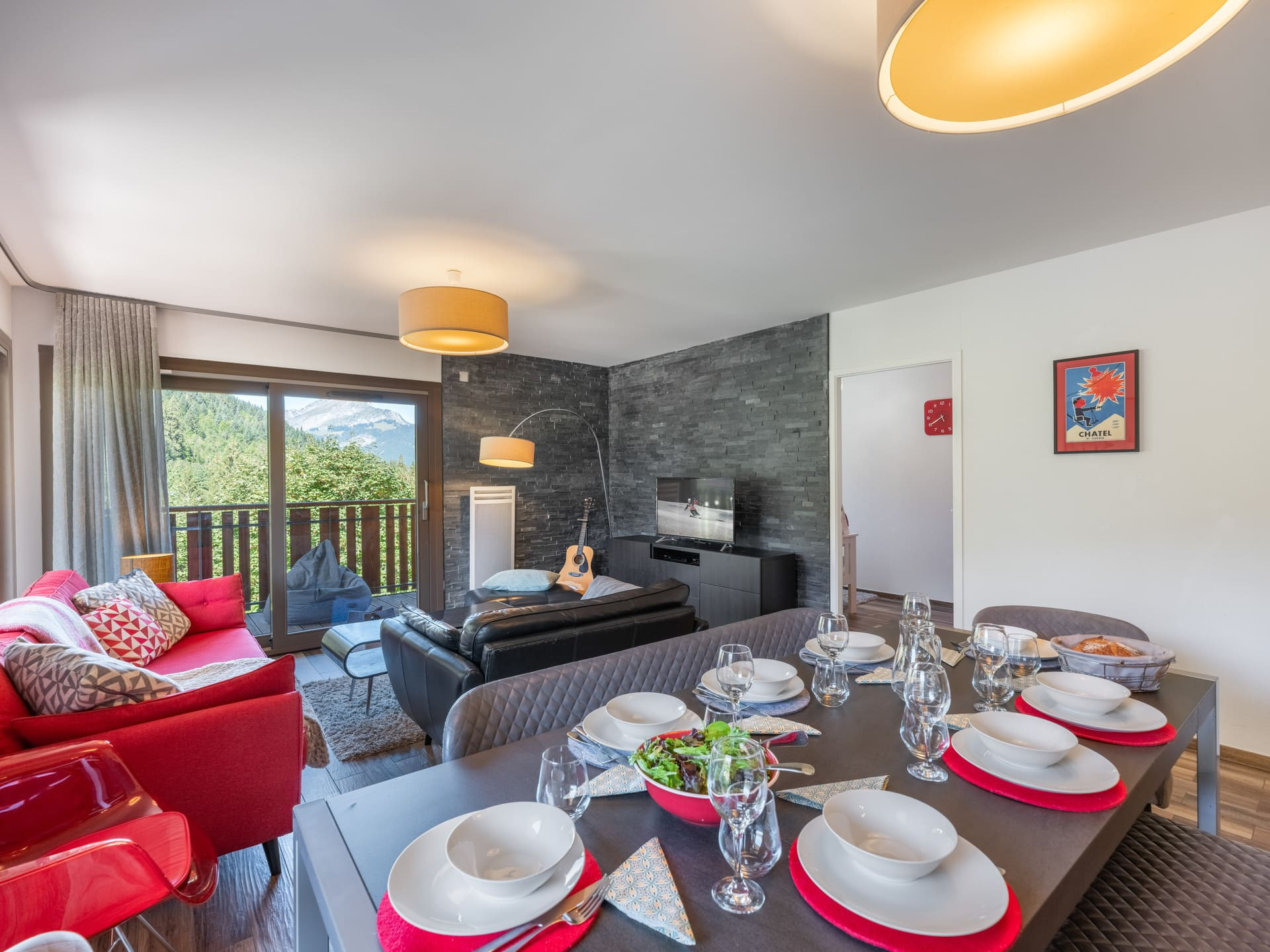 Résidence les 4 Elements, apartment 001 B, Living room, Châtel Rental