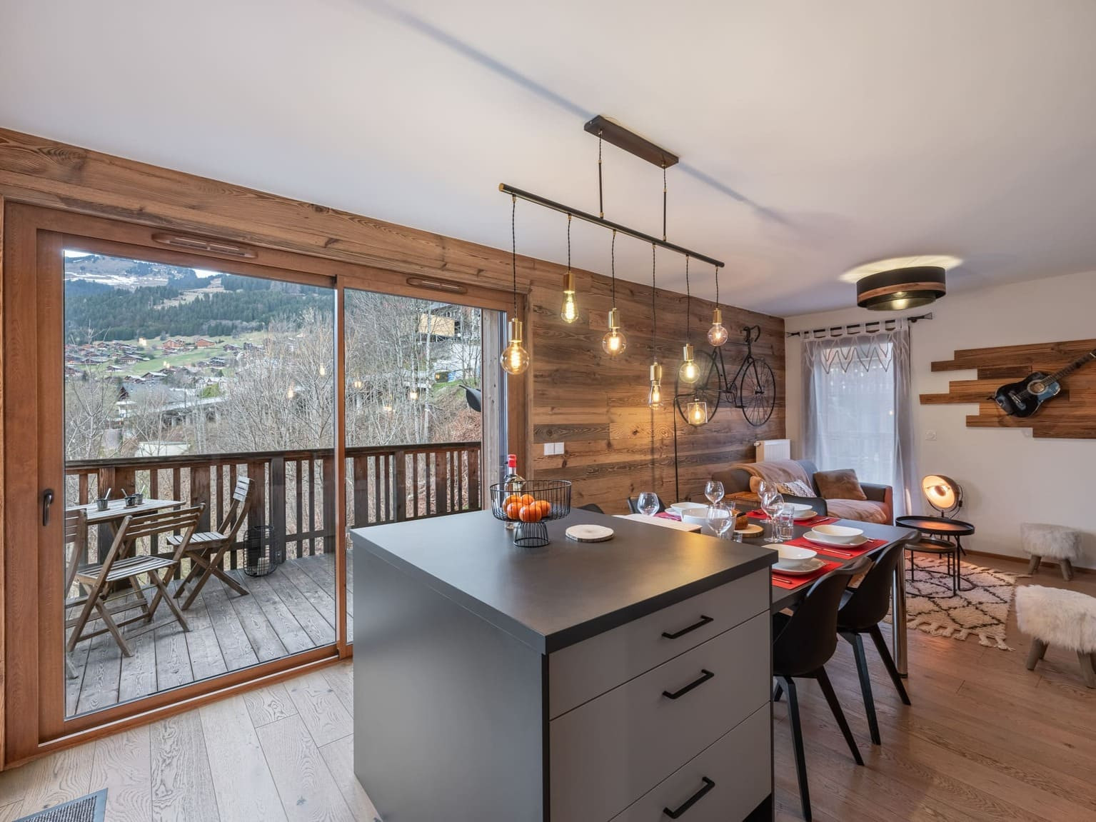 Residence Les Loges Blanches, Apartment B404, Chatel, Living room, French Alps