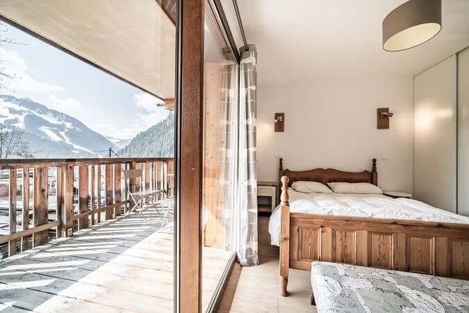 Résidence Les Loges Blanches, chambre double avec terrasse, Châtel vacance montagne