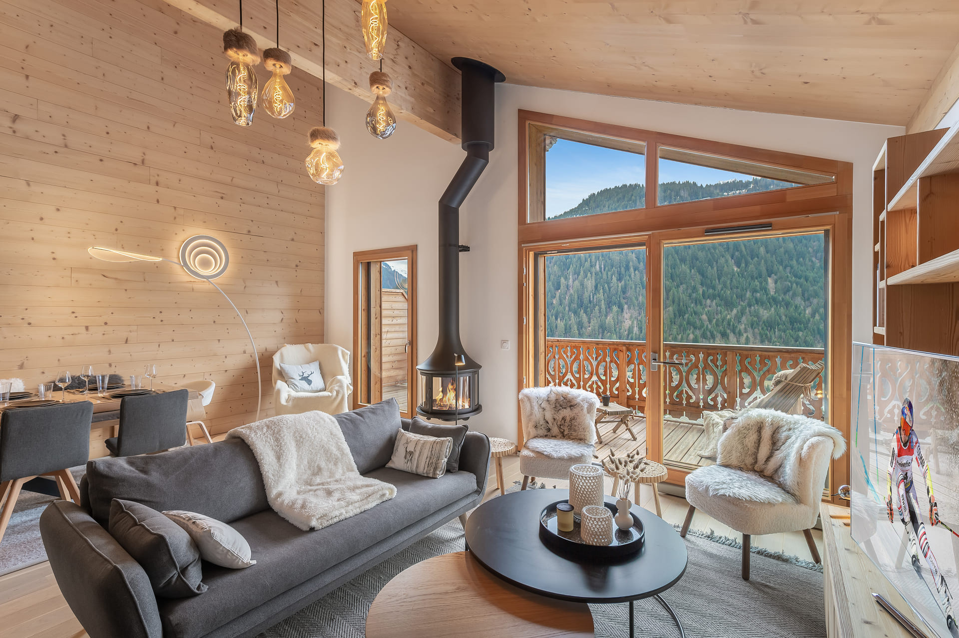 Residence The Perles de Savoie, Apt 401A, Living room, Haute-Savoie 74390 Rental