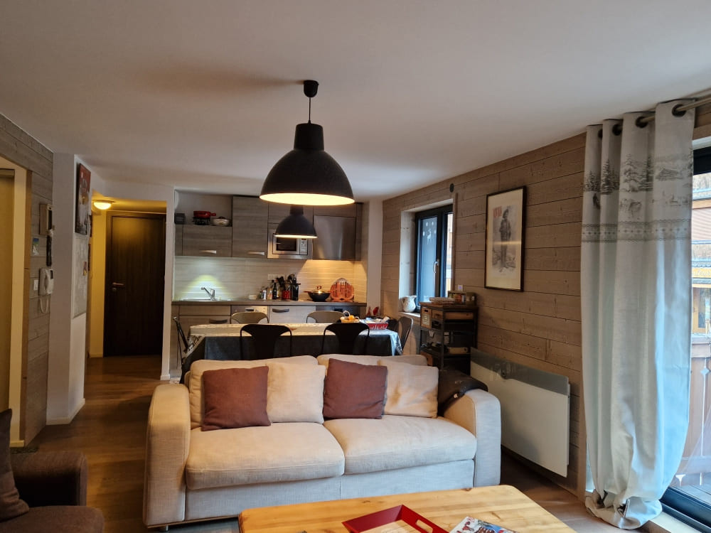 Résidence Les Soldanelles, Appartement 12, salon, Châtel Haute-Savoie
