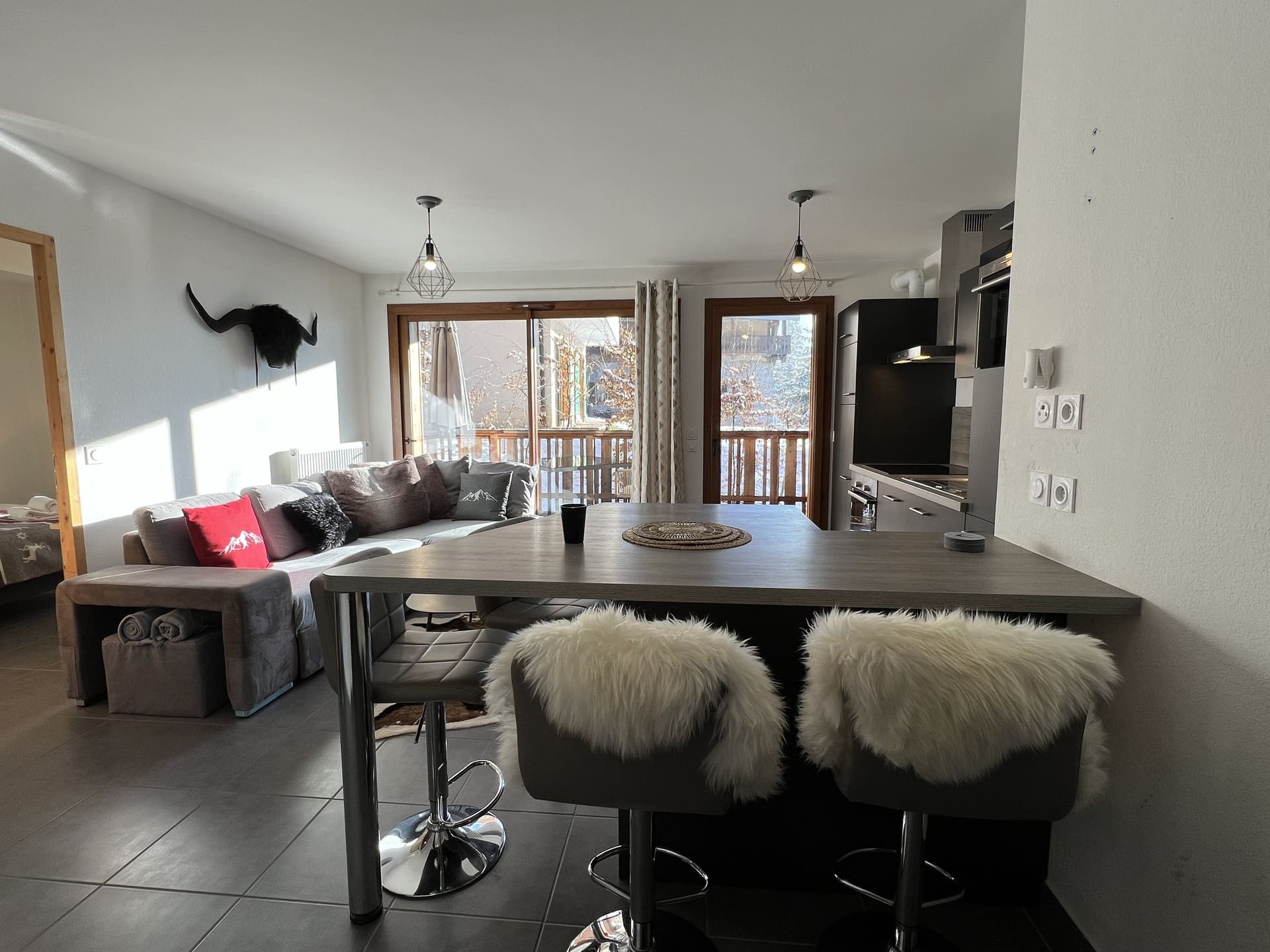 Résidence Loges Blanches Châtel, appartement 201B, Séjour, Portes du Soleil 74