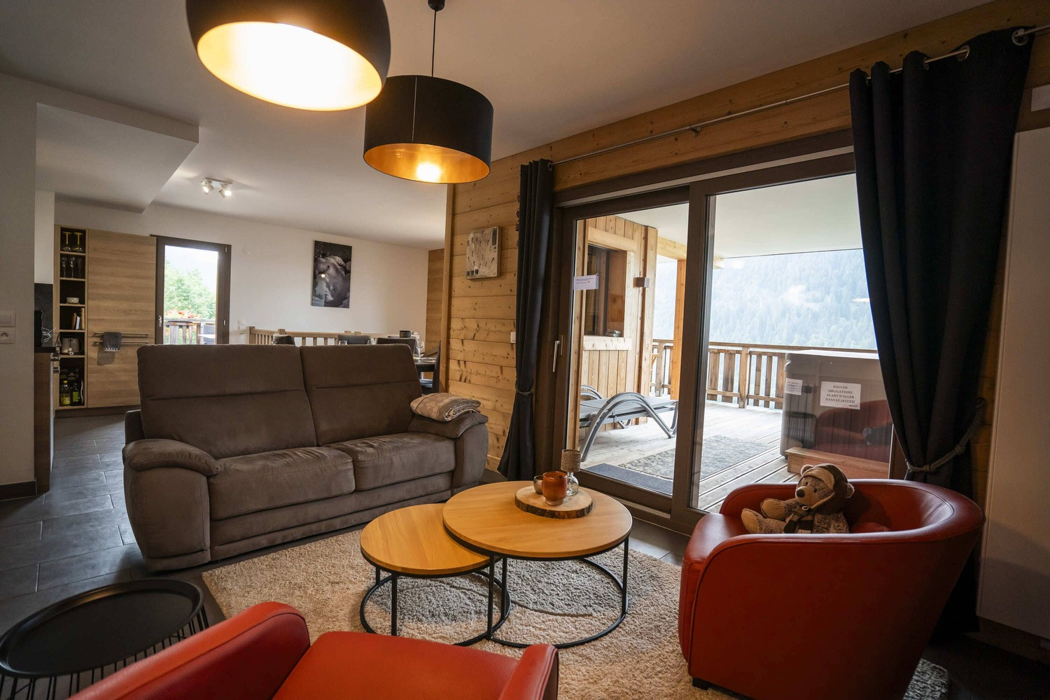 Residence O Rouge, apartment B1, living room, Châtel, Haute-Savoie