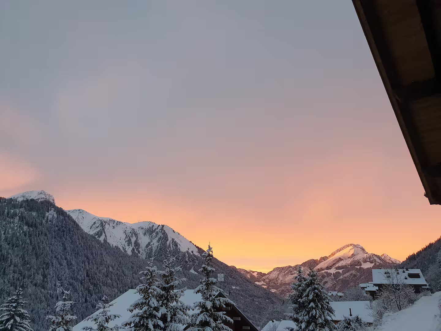 Vue sommet, Châtel, neige soleil Vue sommet, Châtel, neige soleil