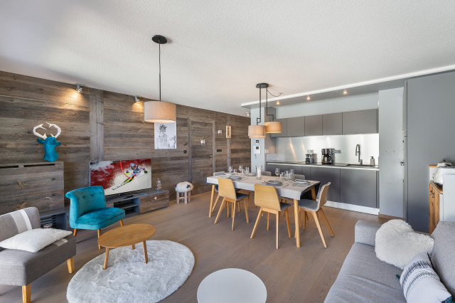 360 apartment 18, Living room and kitchen, Châtel Reservation Ski Rental