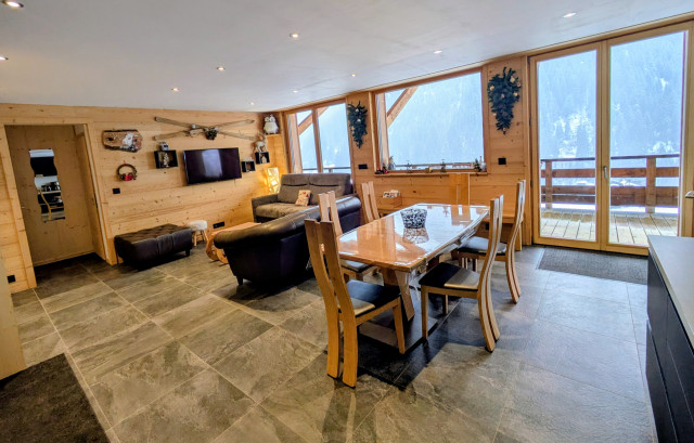 Apartment 103, Bois Colombe residence, TV lounge, Châtel, Haute-Savoie