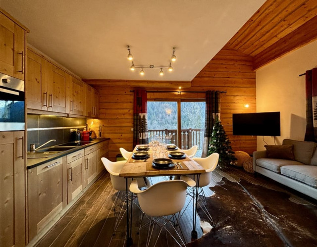 Appartement 5D dans résidence Les Chalets d'Angèle, Châtel, Séjour, Portes du Soleil