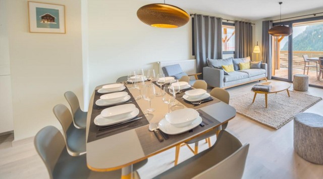 Appartement 6 personnes à Châtel résidence 360 centre du village salon salle à manger