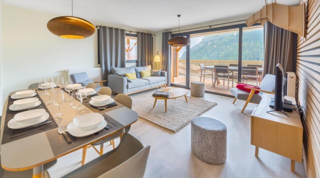 Appartement 6 personnes à Châtel résidence 360 centre du village salon salle à manger