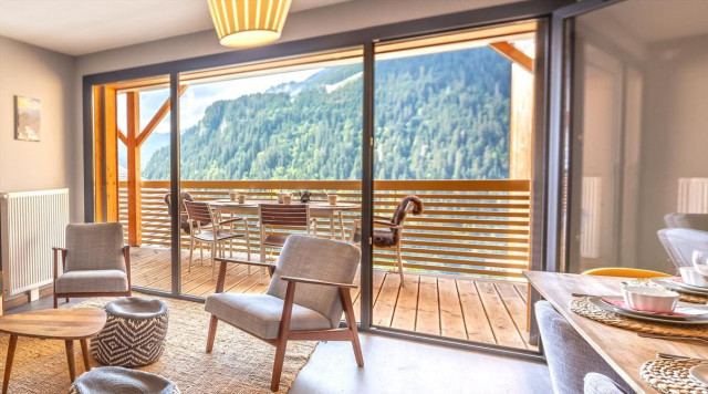Apartment 6 people in Châtel residence 360 village center, Living room with mountain view, 74