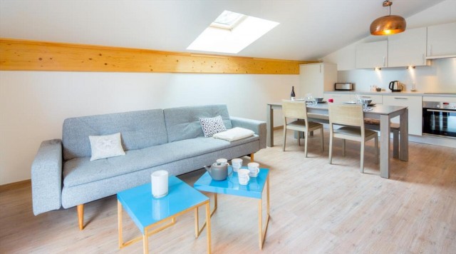 Appartement 6 personnes à Châtel résidence 4 élèments coin cuisine et séjour