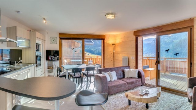 Appartement 6 personnes à Châtel résidence Bellevue séjour et cuisine