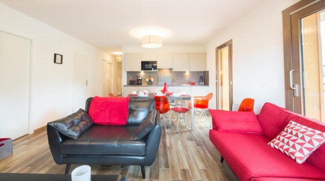 Appartement 8 personnes à Châtel résidence 4 élèments salon et coin cuisine