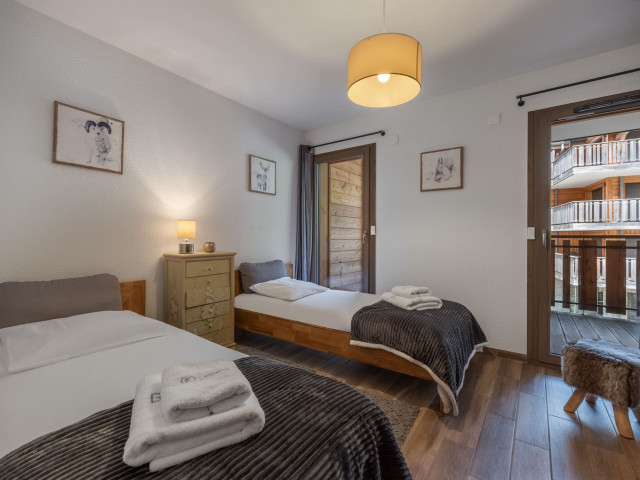 Apartment in Châtel, 4 elements residence, Bedroom with 2 single beds, Châtel Ski rental